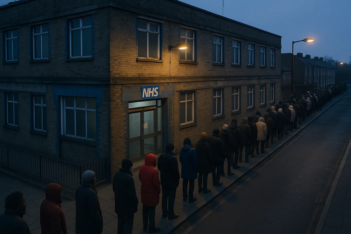 Morning queue outside Newham NHS Weight Management Clinic